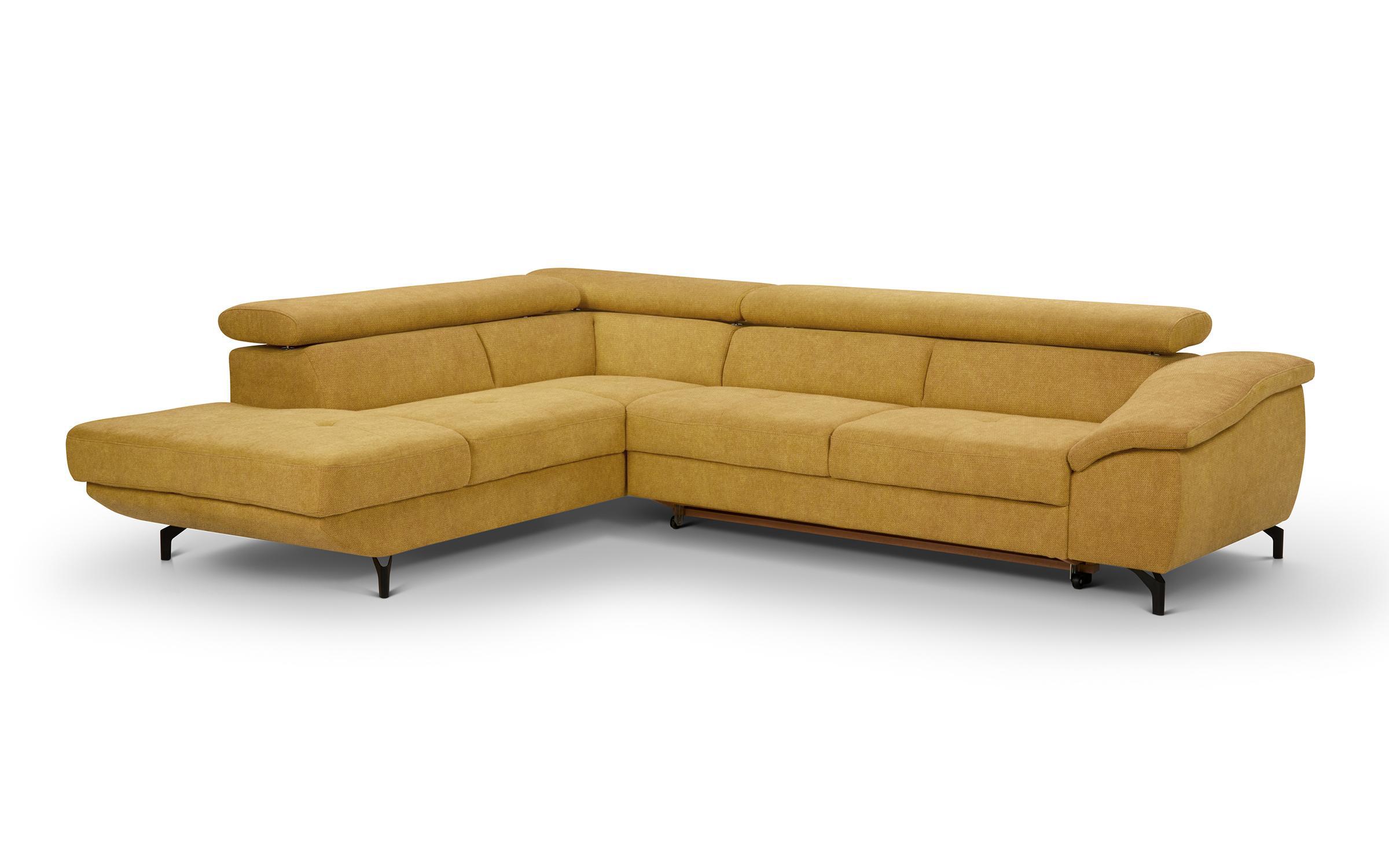 Γωνιακός καναπές – κρεβάτι Vermon, κίτρινο  3